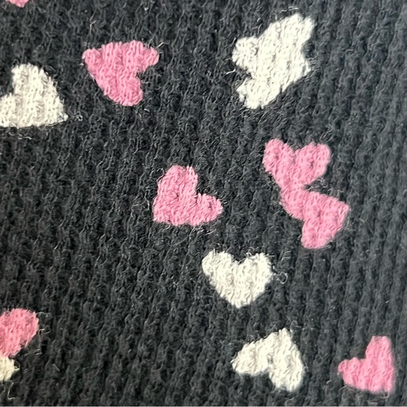 Victoria's Secret Long Sleeve V-Neck Love heart Sleep waffle knit Shirt Size L - Picture 4 of 7